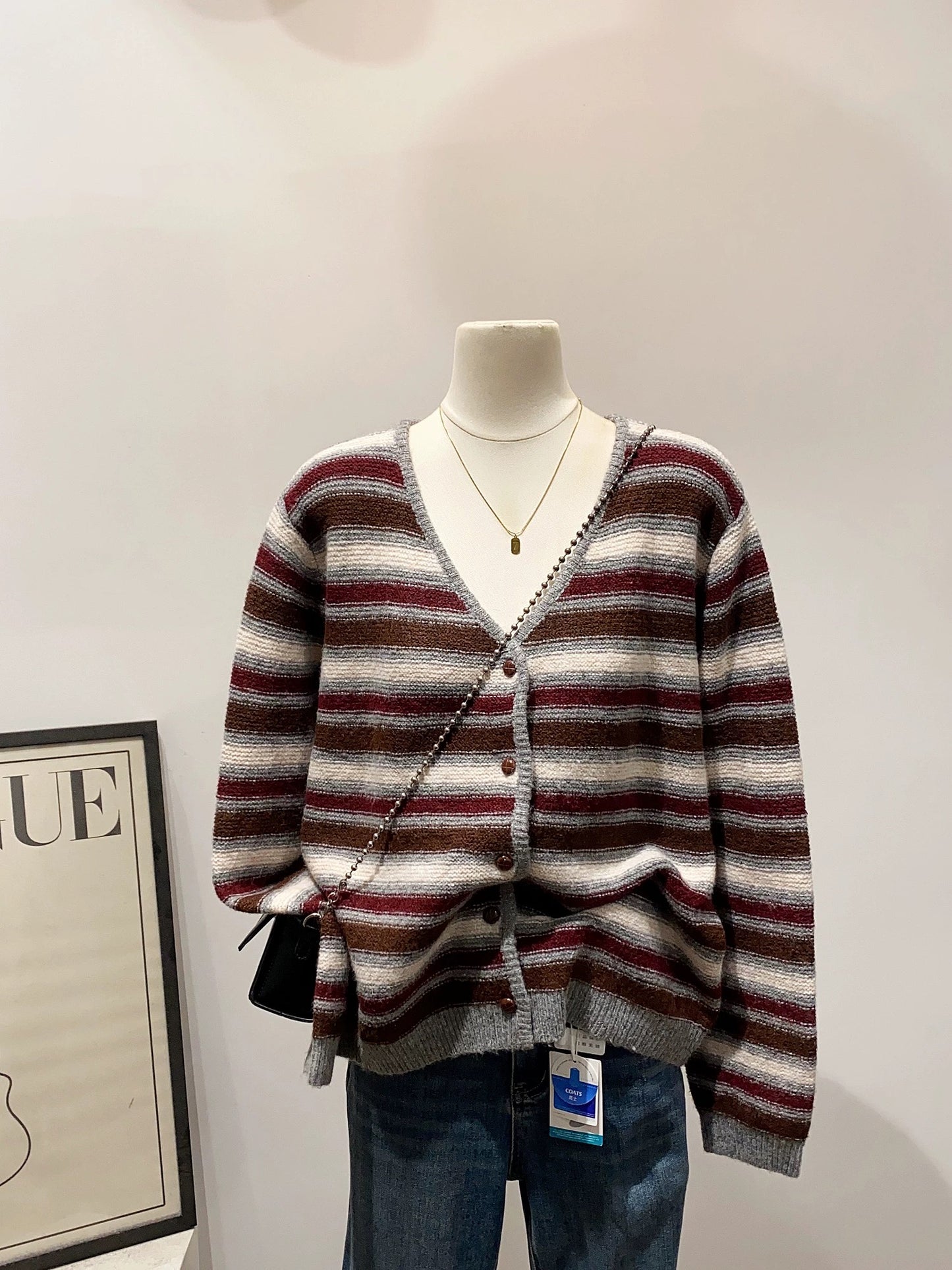 H2120 Striped Cardigan