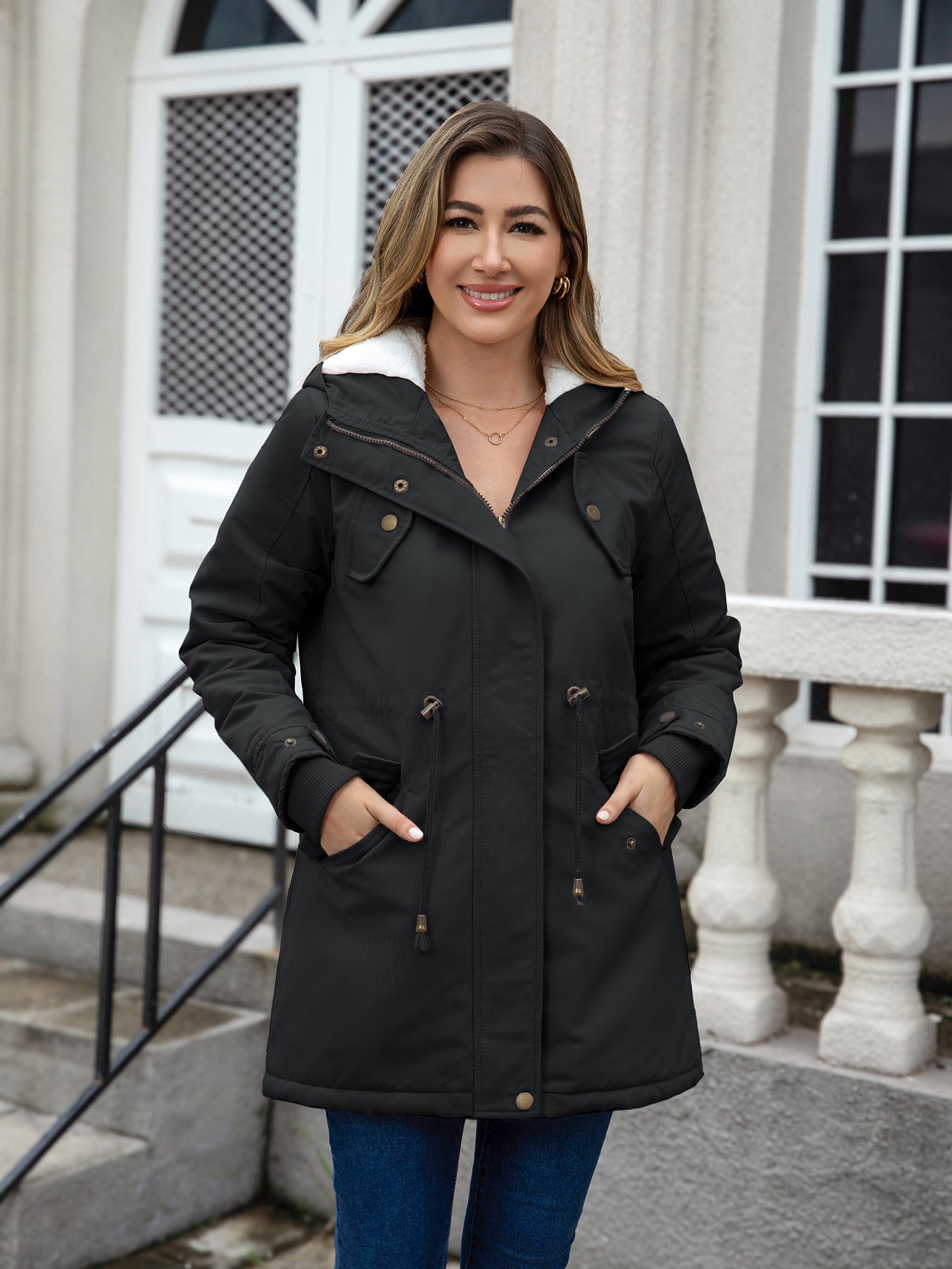 H3341 Warm cotton-padded coat