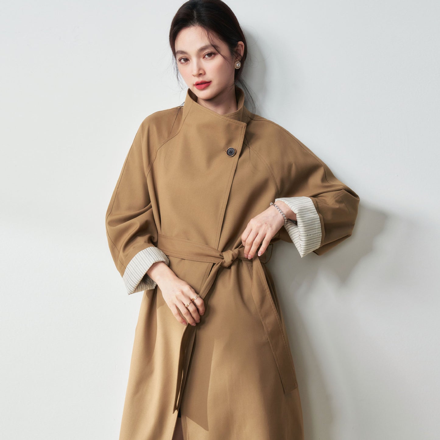 H4148 cashmere trench coat