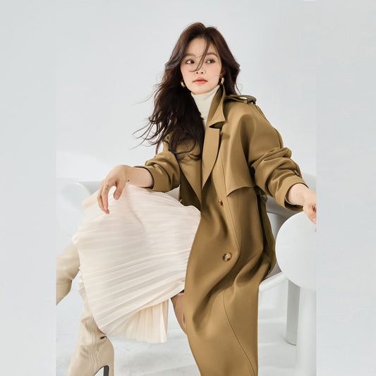 H4144 cashmere trench coat