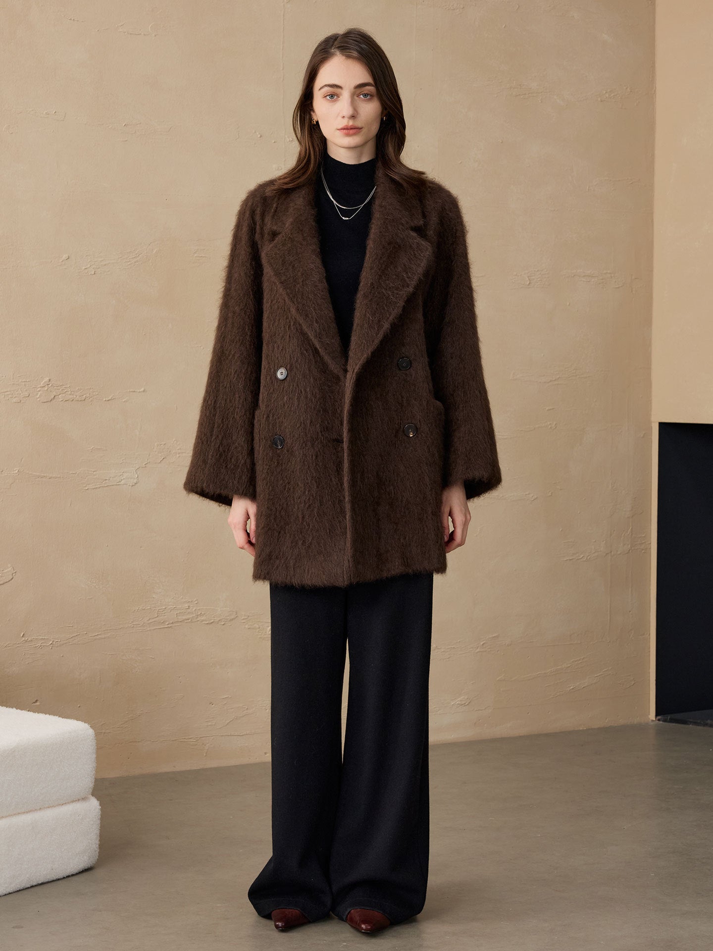 H4493 Women's cashmere coat