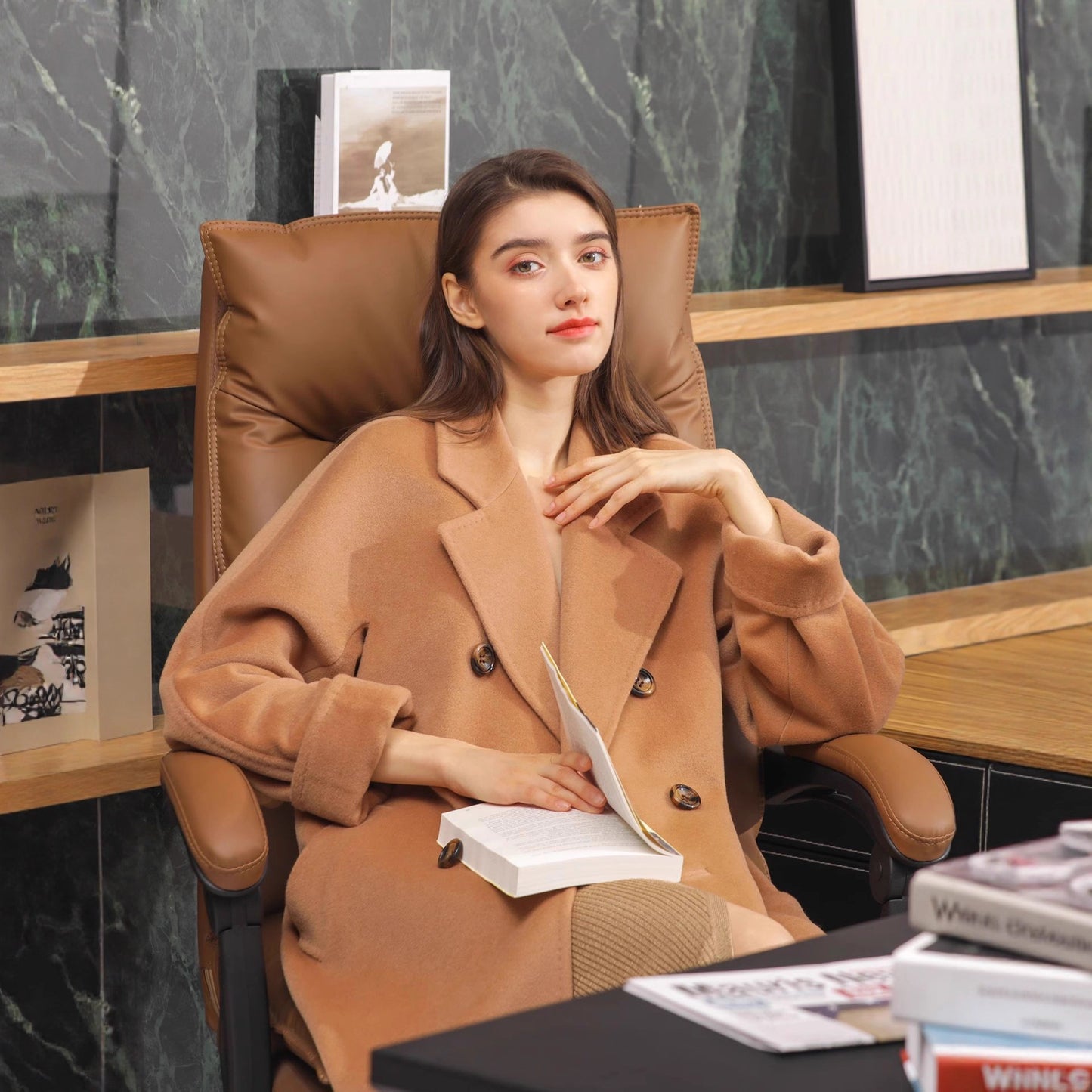 H4816 Women's cashmere coat