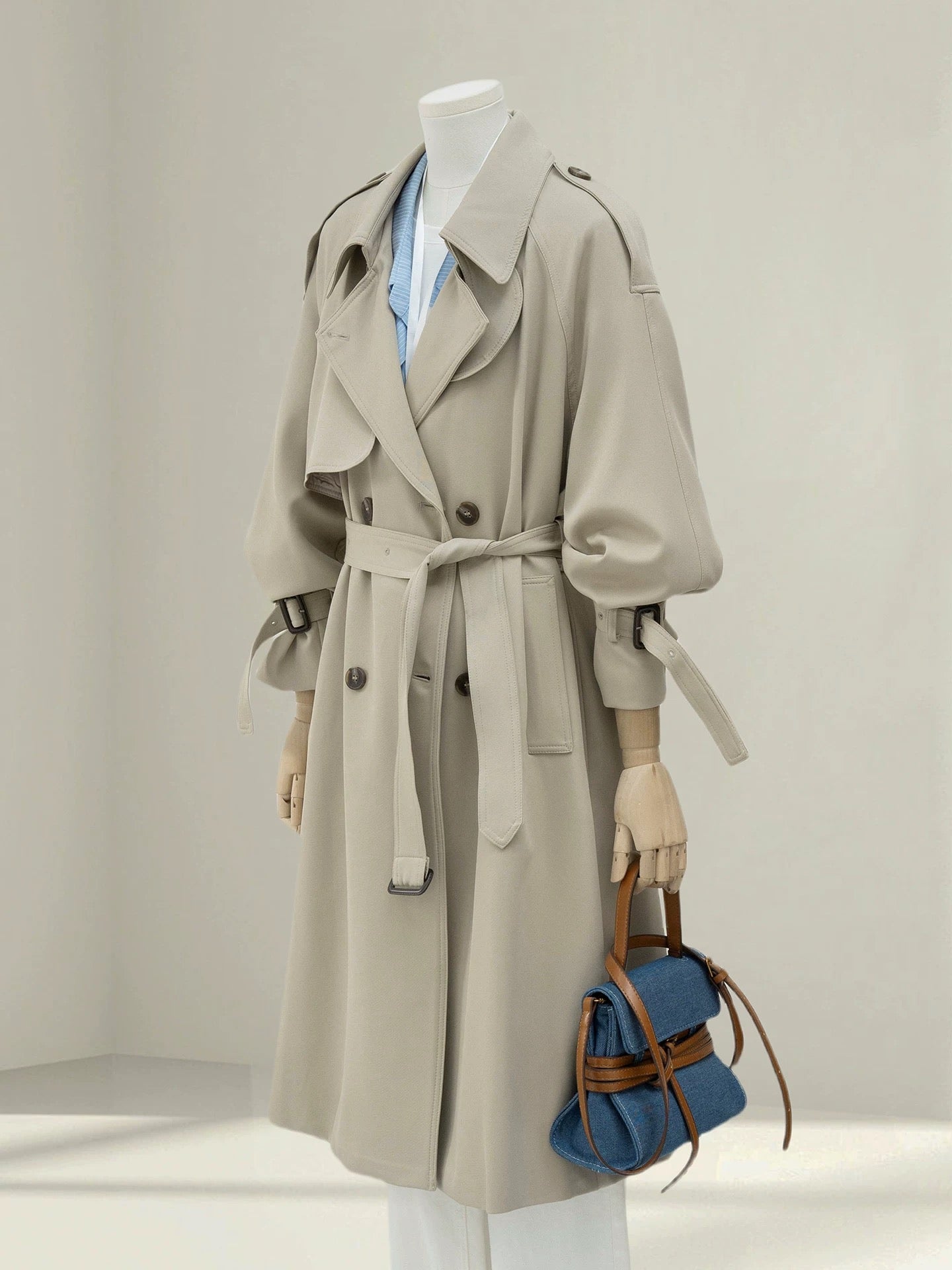 H1369 Women's Long Trench Coat