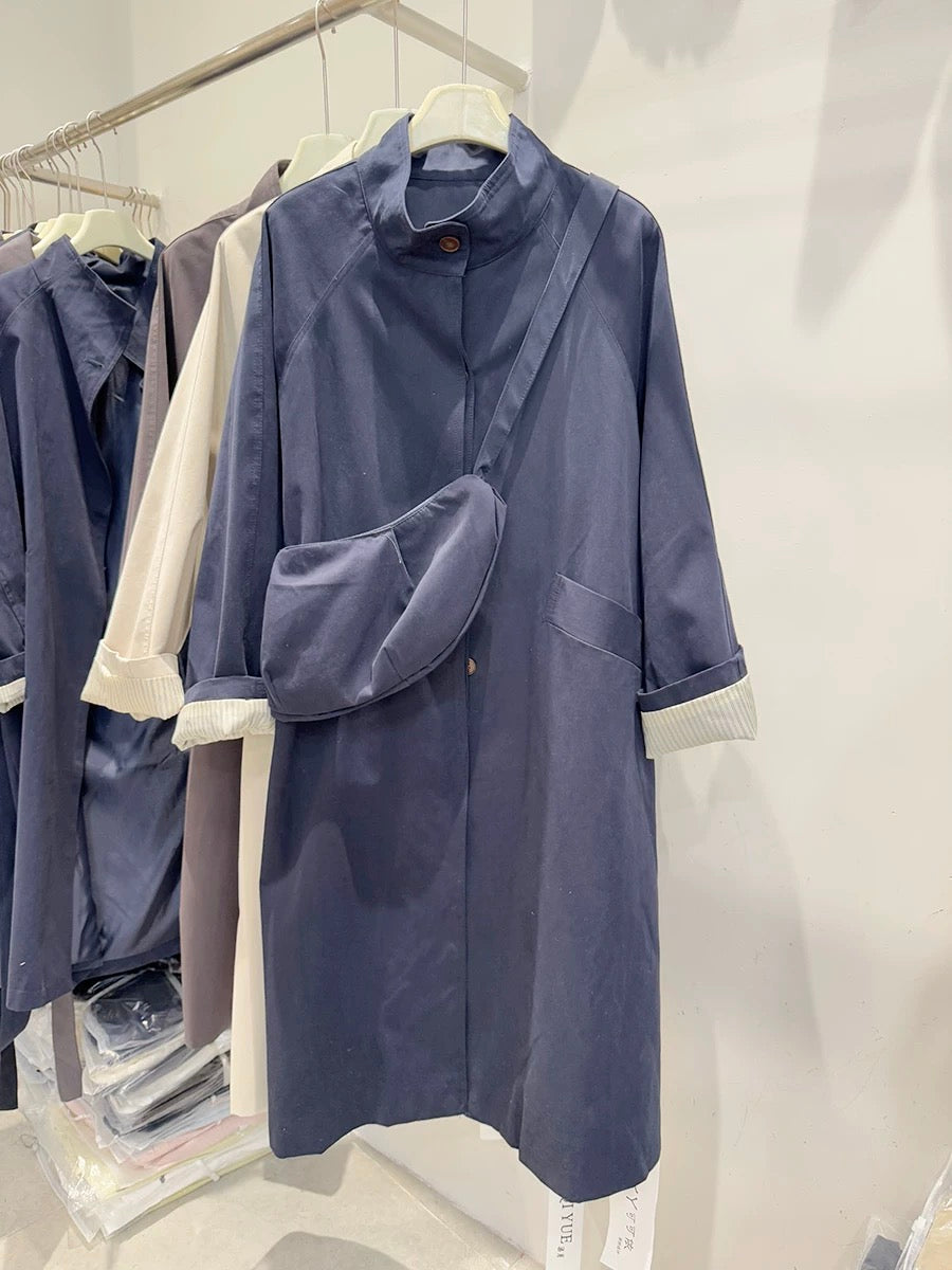 KH03-Women's long trench coat