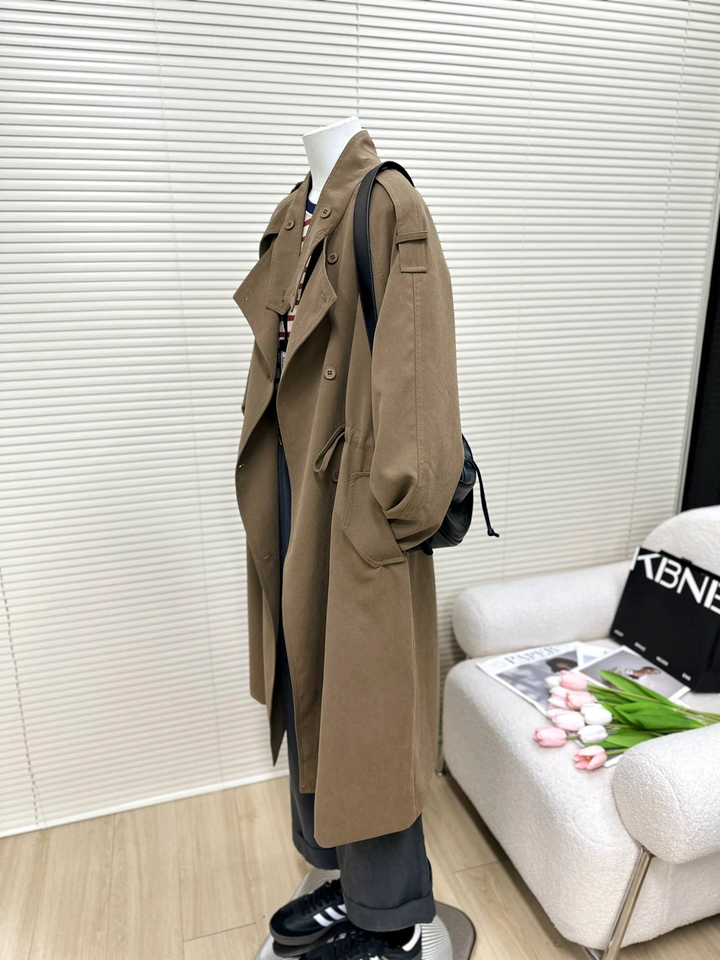 H1388 Long Women's Trench Coat