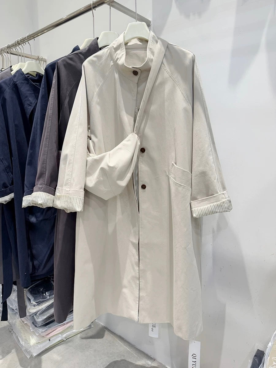 KH03-Women's long trench coat