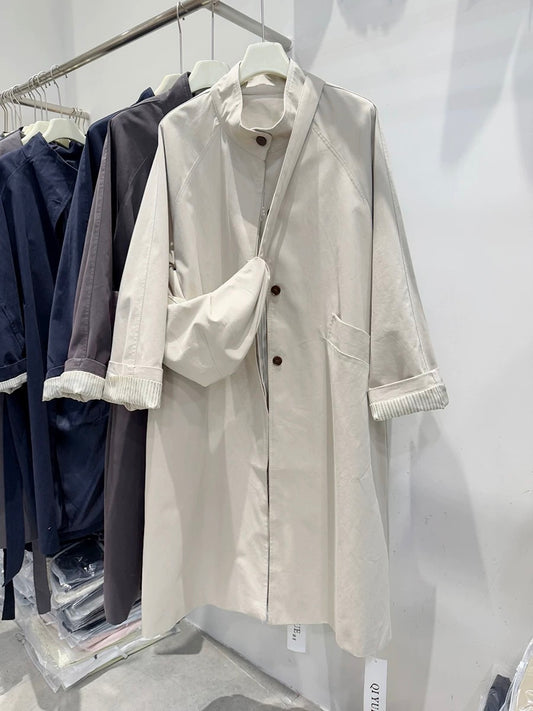 KH03-Women's long trench coat