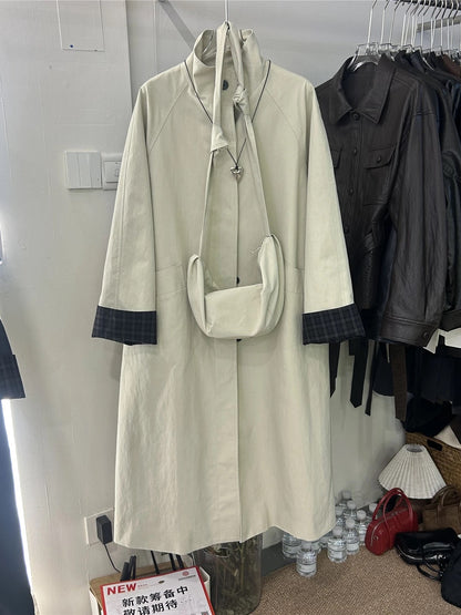 H1090 Long tall trench coat