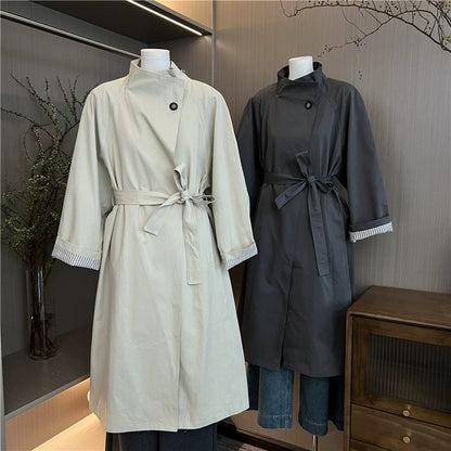 H1215 Women's Waist-cinching Trench Coat
