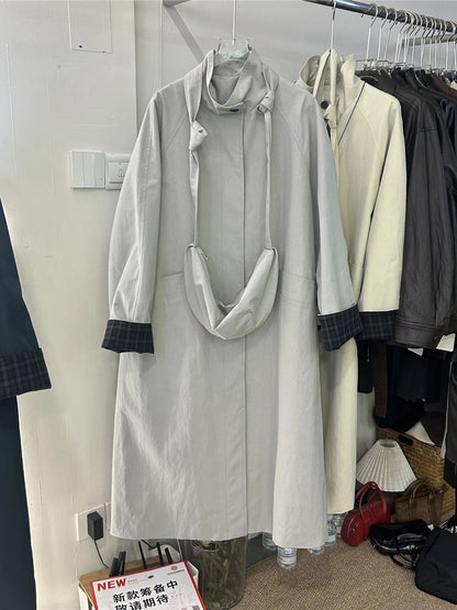 H1090 Long tall trench coat