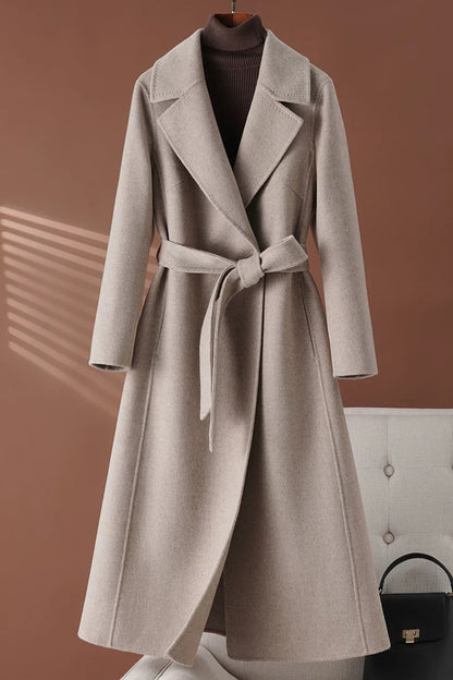 High-end Hepburn style cashmere coat