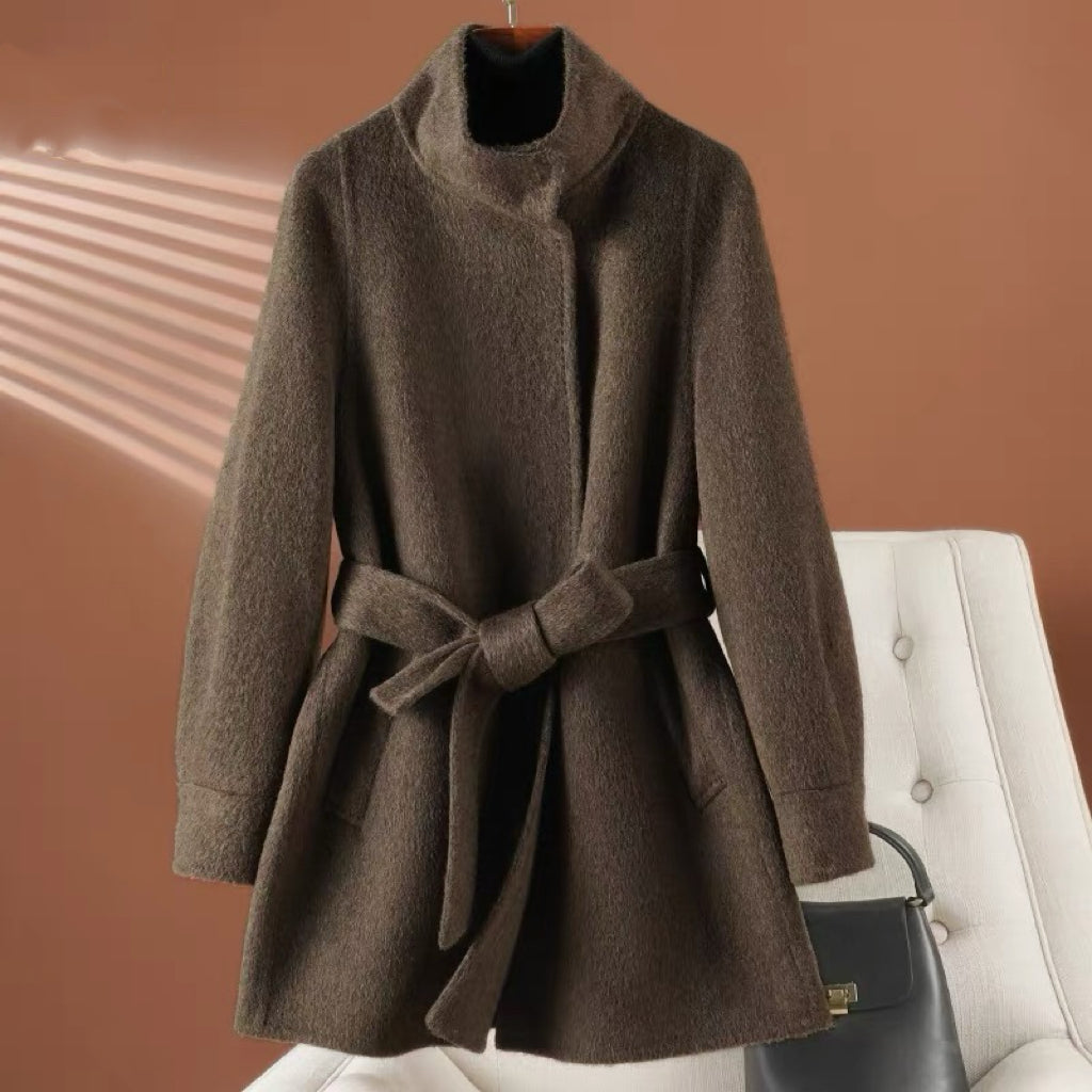 women's double-faced cashmere mid-length coat