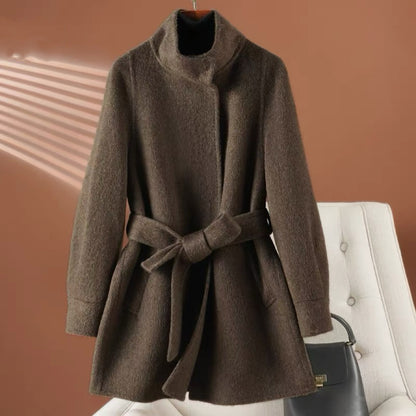 women's double-faced cashmere mid-length coat