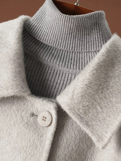 Mid-length high-end cashmere coat