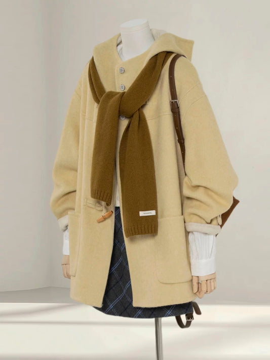 H1457 Mid-length wool coat