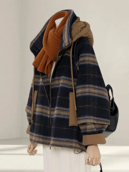 H1460 Plaid Women's Coat