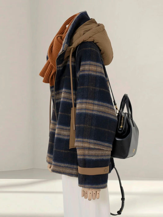 H1460 Plaid Women's Coat