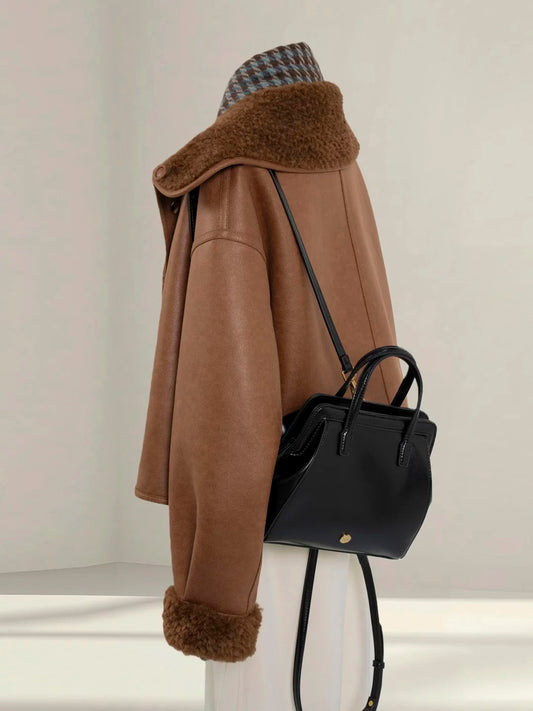 H1468 Wool and Leather Jacket