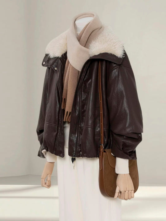 H1485 Lambswool Leather Jacket