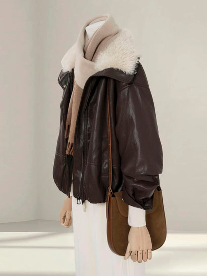 H1485 Lambswool Leather Jacket