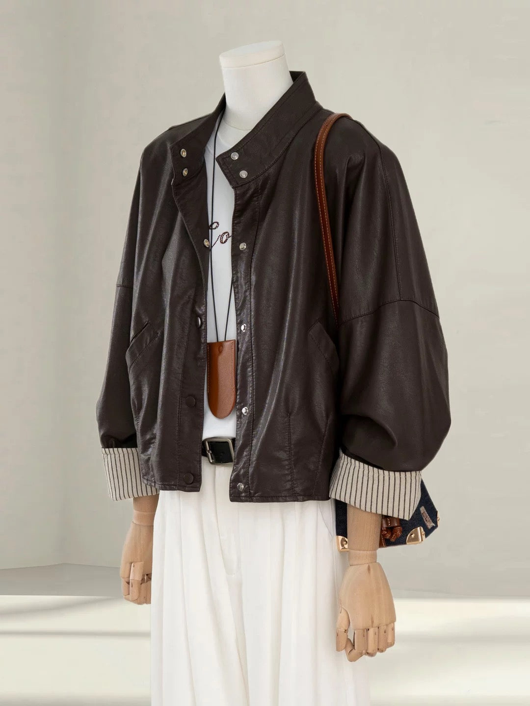 H1502 Short Leather Jacket