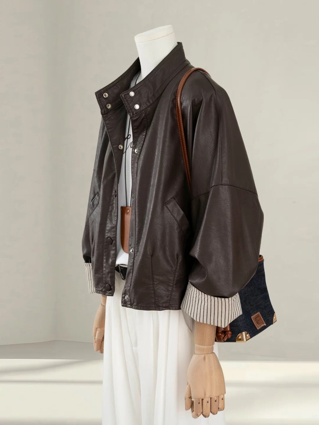 H1502 Short Leather Jacket