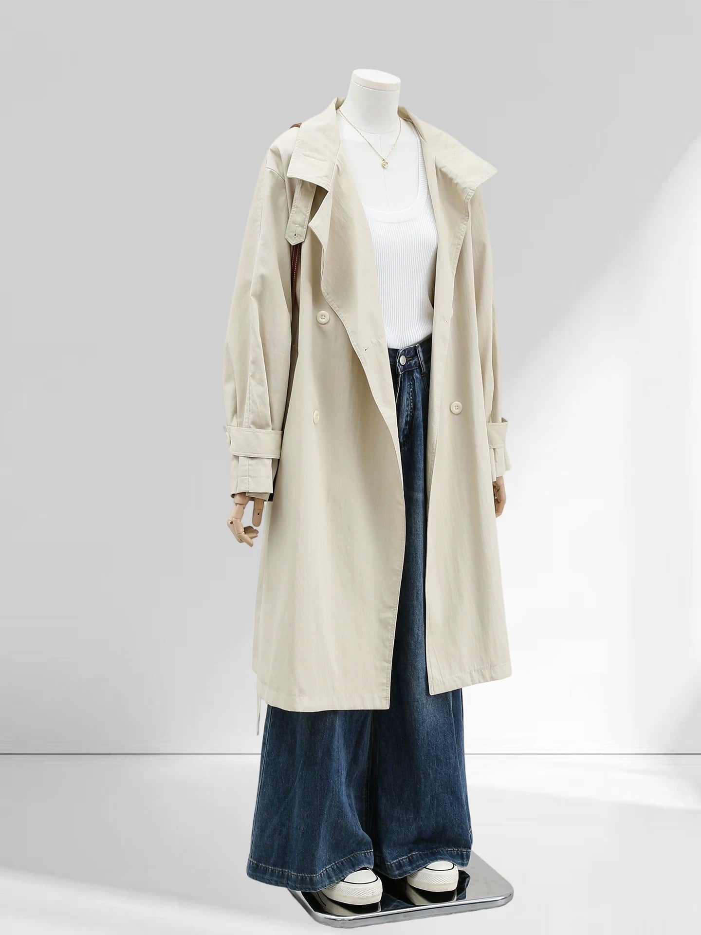 H1689 Long Trench Coat
