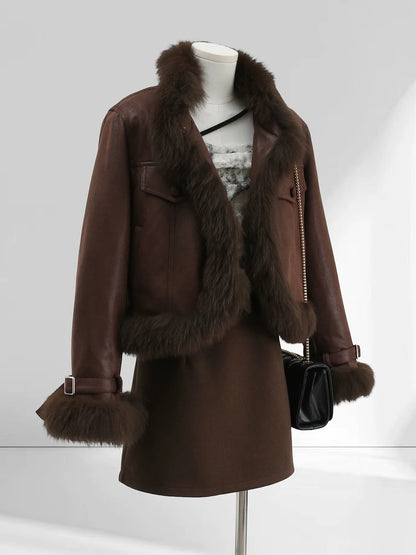 H1743 Short Leather Jacket