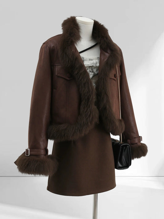 H1743 Short Leather Jacket