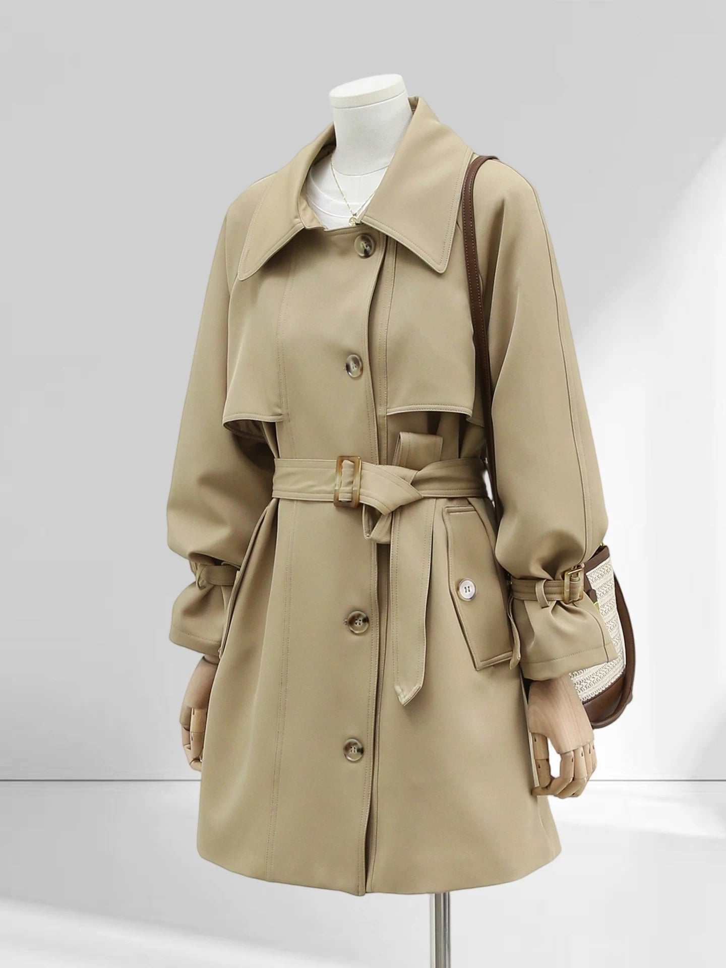 H1752 Khaki Trench Coat