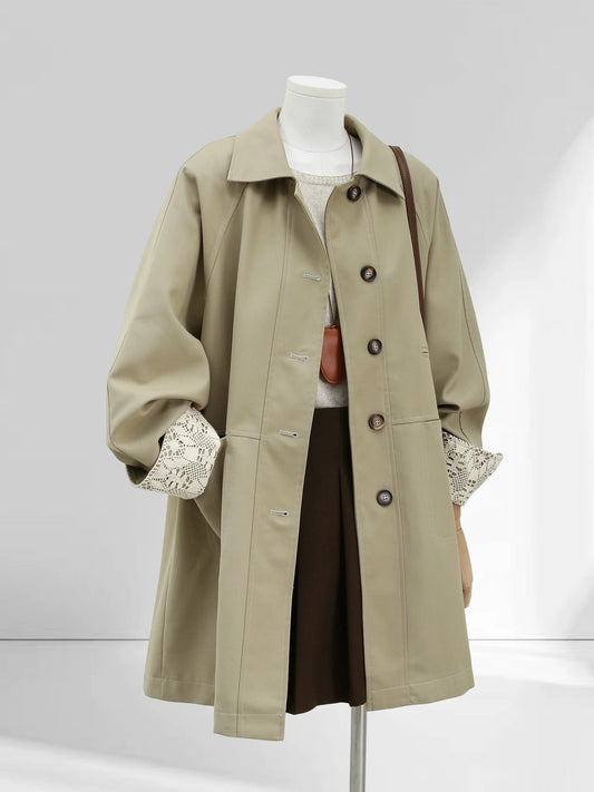 H1754 Lace-trimmed trench coat
