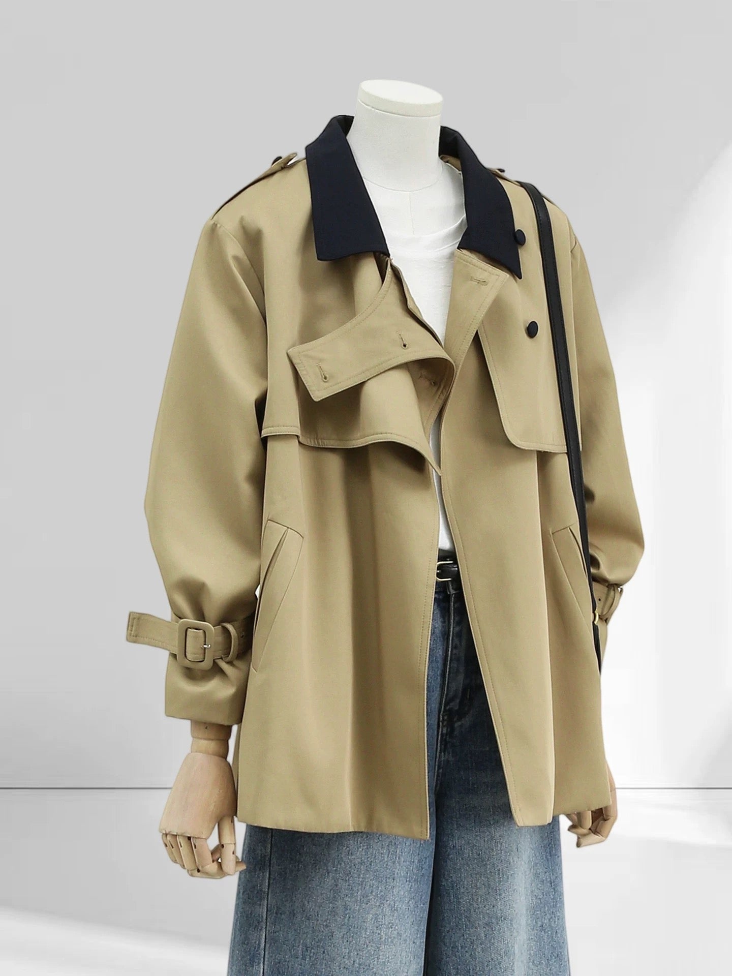 H1766 Short Casual Trench Coat