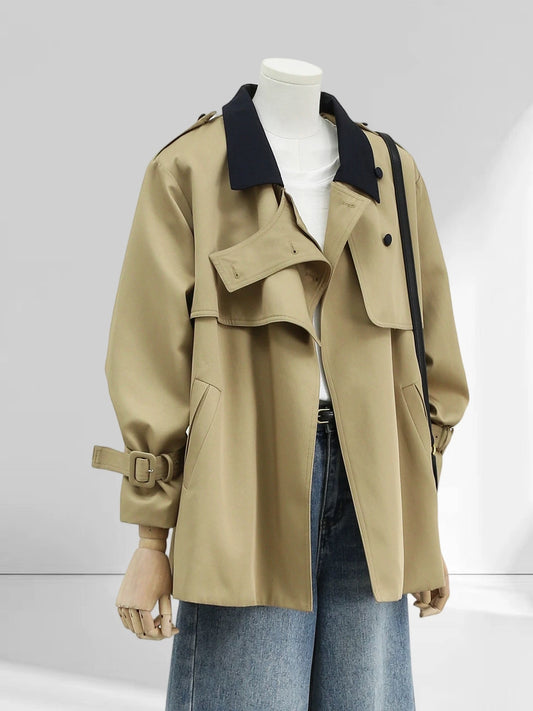 H1766 Short Casual Trench Coat