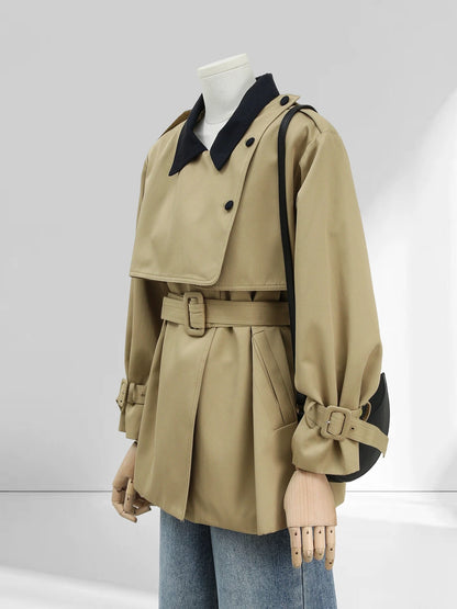H1766 Short Casual Trench Coat