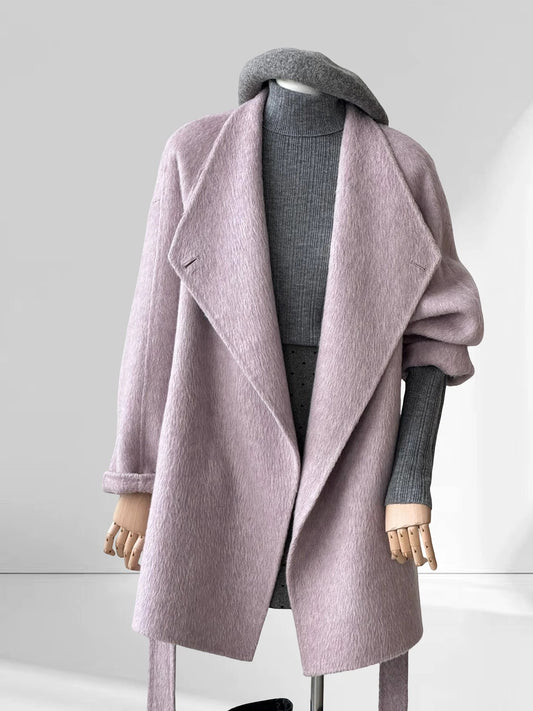 H1763 Purple Double-faced Cashmere Coat