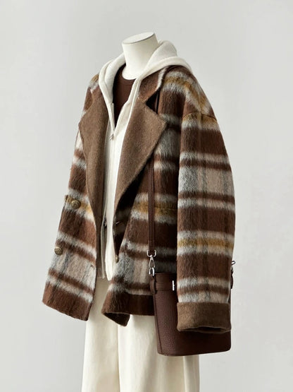 H1862 plaid coat