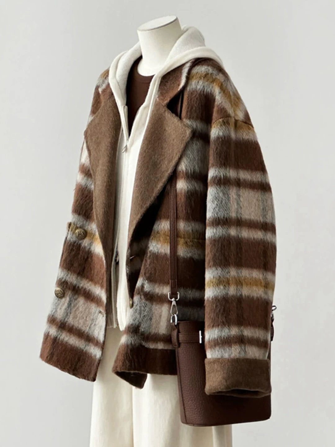 H1881 Plaid Coat