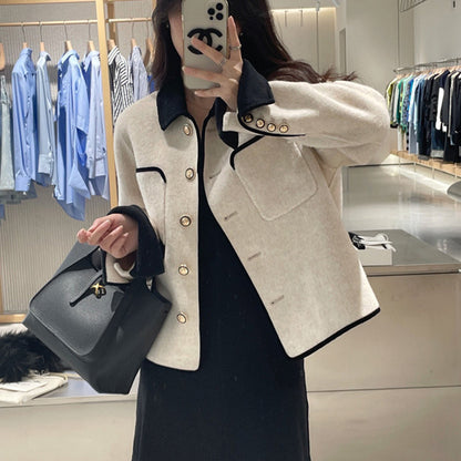 H3090 suit collar trench coat