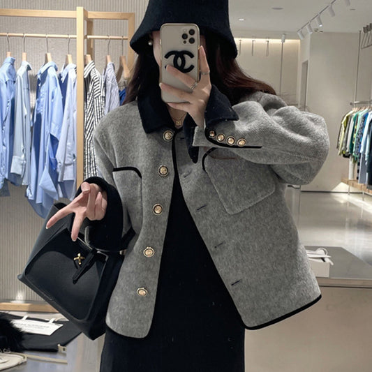 H3090 suit collar trench coat