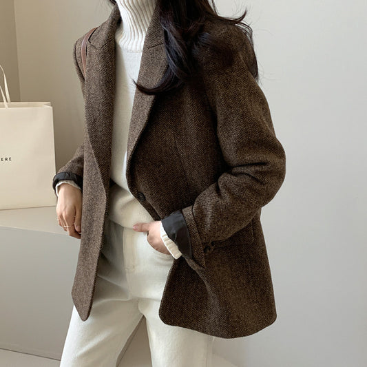 H3092 suit collar trench coat