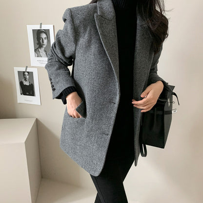 H3092 suit collar trench coat