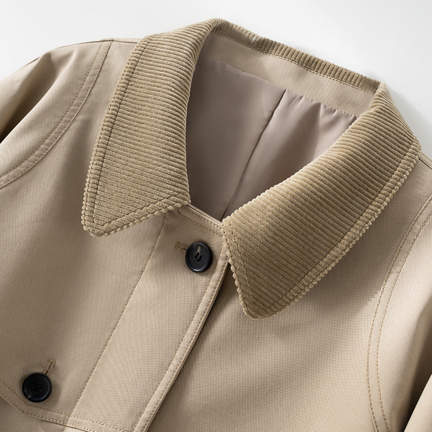 H3094 suit collar trench coat