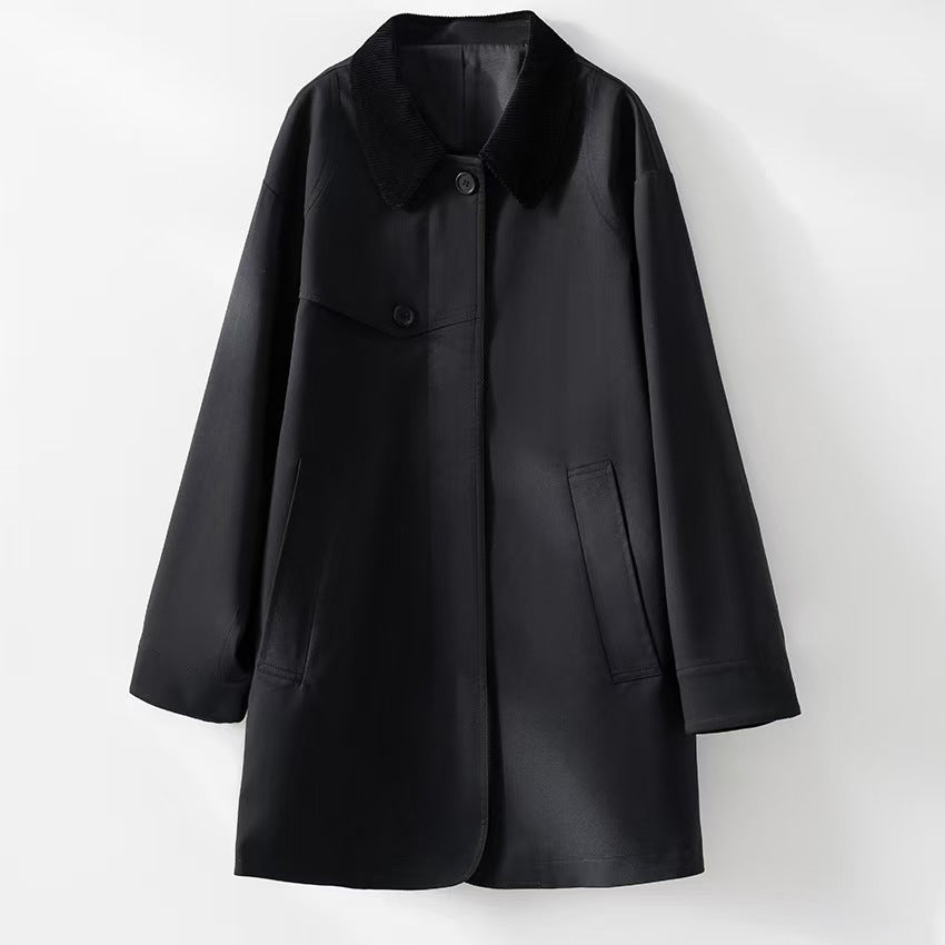 H3095 suit collar trench coat