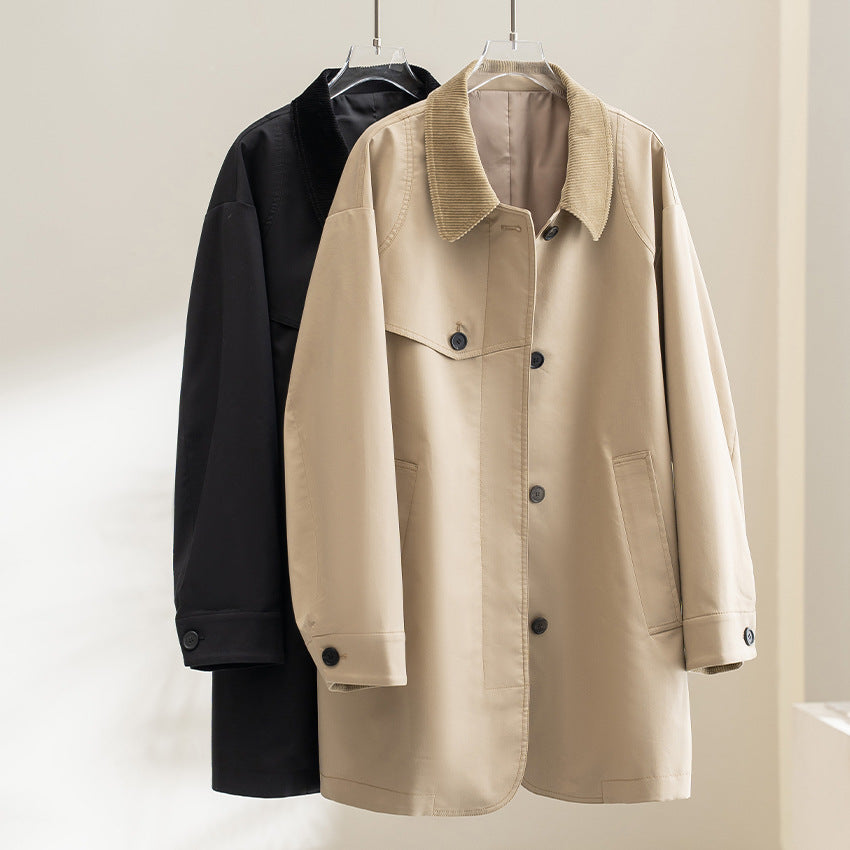 H3095 suit collar trench coat