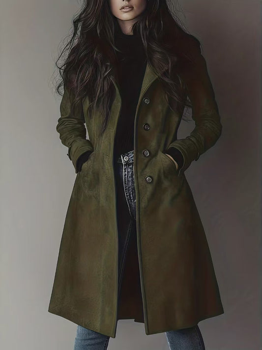H3116 Leather trench coat