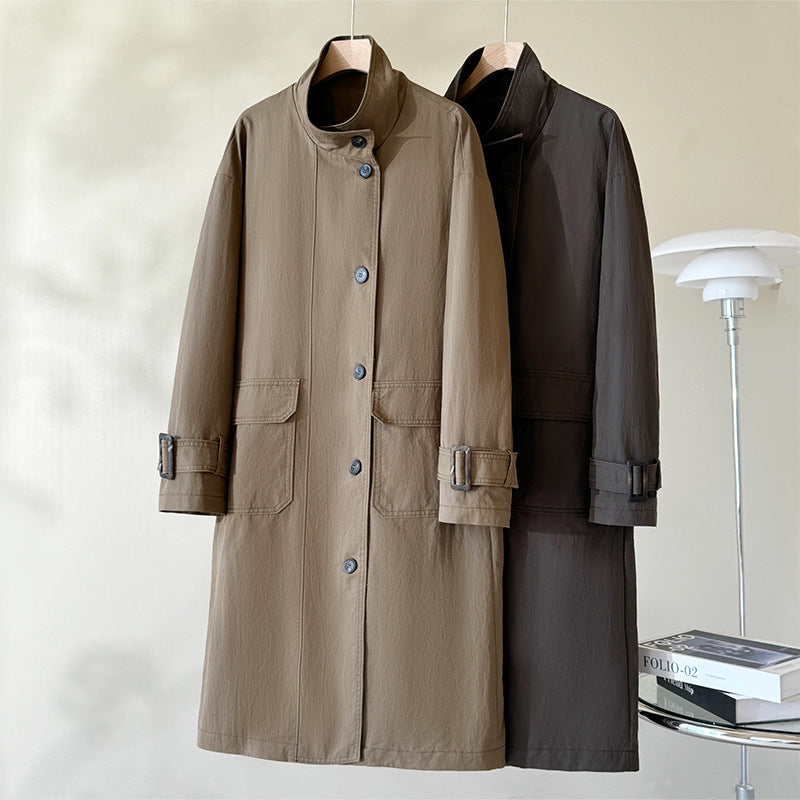 H3153 Textured trench coat