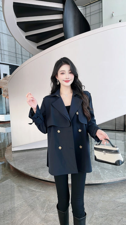 H3163 Textured trench coat