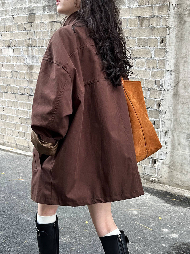 H3150 Textured trench coat