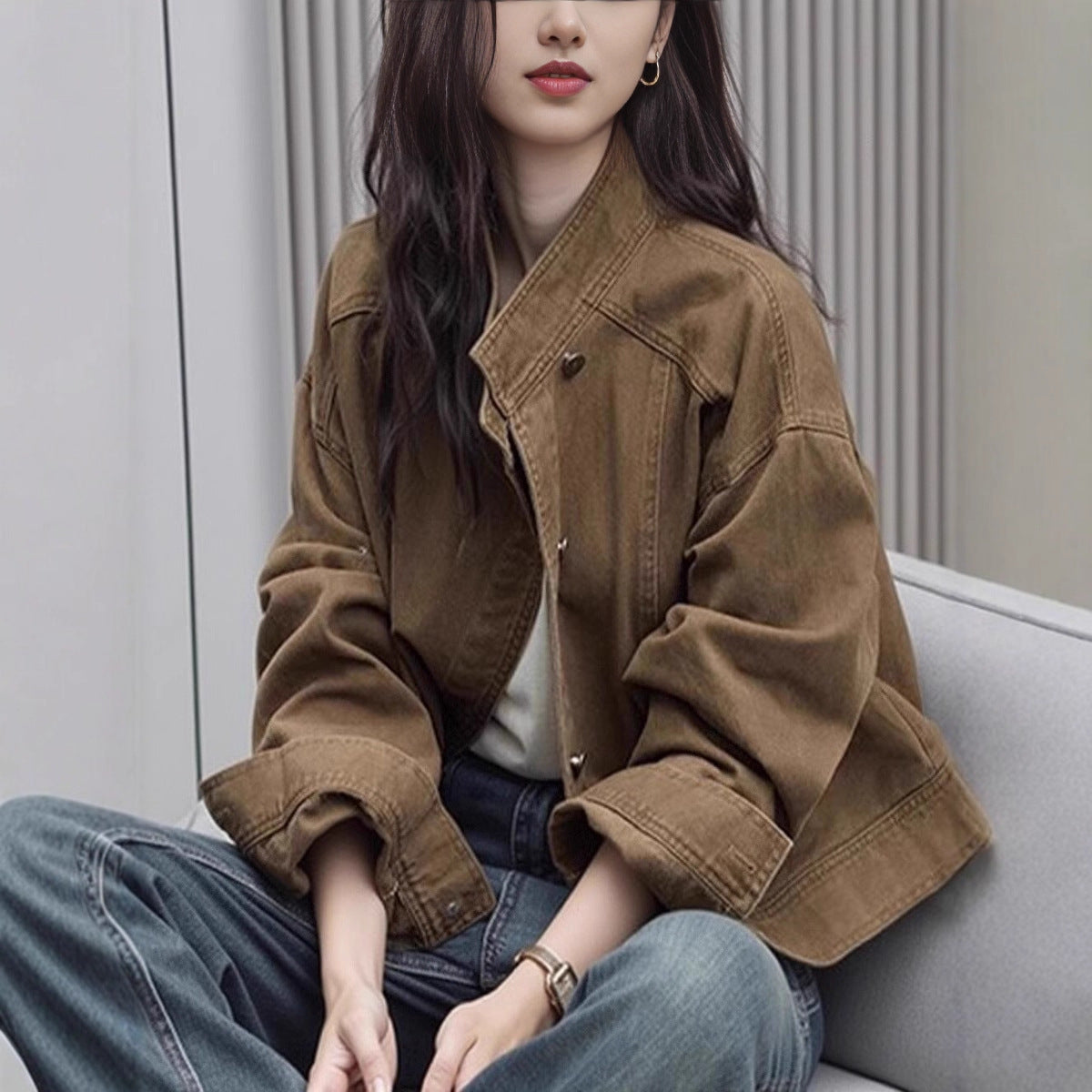 H3181 Casual trench coat