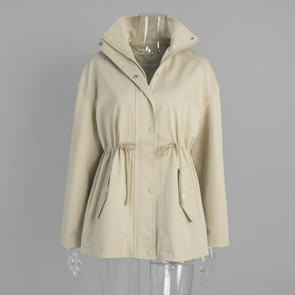 H3281 pure cotton trench coat jacket